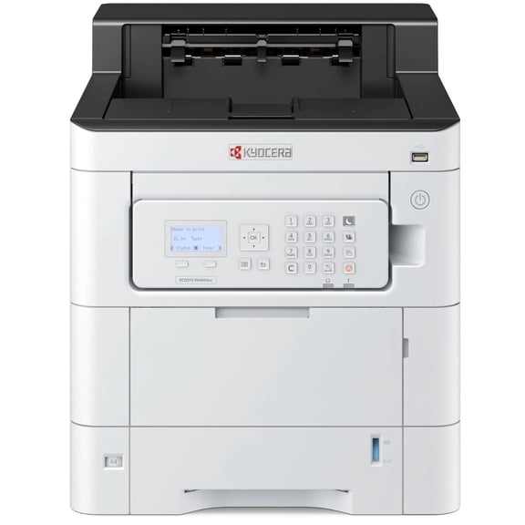 Kyocera 1102Z03NL0 ECOSYS PA4000cx Color Laser Printer, 42 ppm, 1200 dpi, Gigabit Ethernet, 5 Line LCD with Hard Key Control Panel, 650 Sheet Capacity
