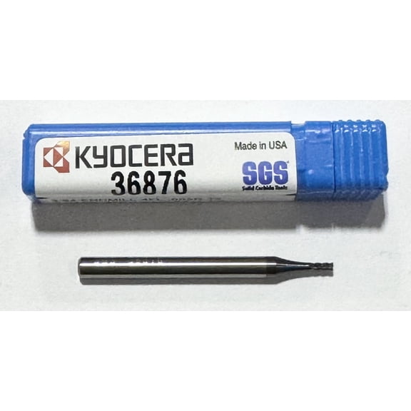 Kyocera 3/64" Carbide End Mill 4 Flute .005" Radius AlTiN Coated Z-CARB
