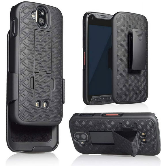 Kyocera DuraForce Pro 2 Case, Ring & Magnetic Dual Layers [Combo Holster] with [Tempered Glass Screen Protector] Hybird Shockproof And Circlemalls Stylus Pen And Circlemalls Stylus Pen (Black)