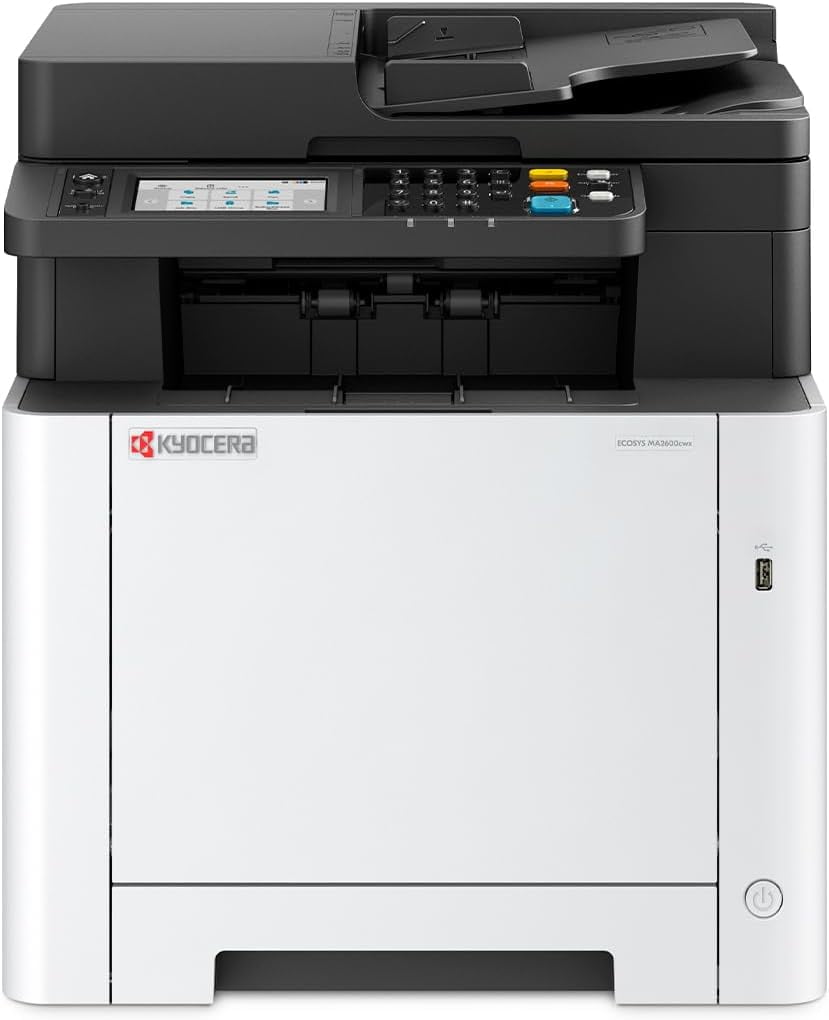 Kyocera ECOSYS MA2600cwx A4 Color Laser Printer - Copy, Print, Scan, 27 ppm, 1200 dpi, Wi-Fi Direct, 1GB Memory, 4.3 inch Color Touch Screen Control Panel