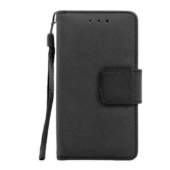 Kyocera Hydro Reach / C6743 Leather Wallet Pouch Case Cover Black