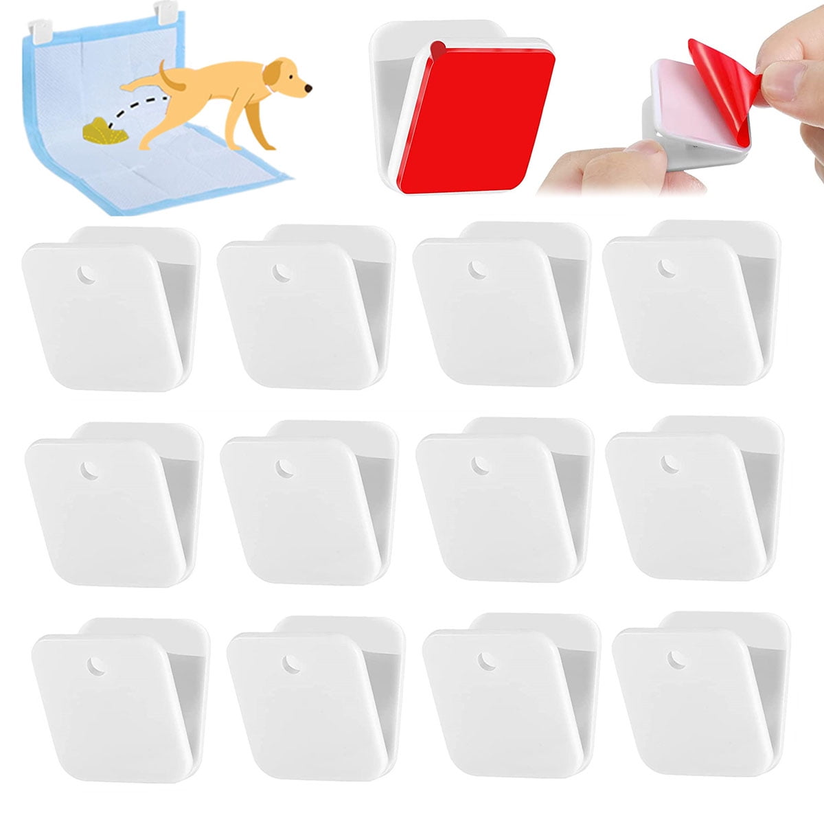 Kyoffiie 12 PCS Wall Pee Pad Holder Dog Potty Training Pad Holder