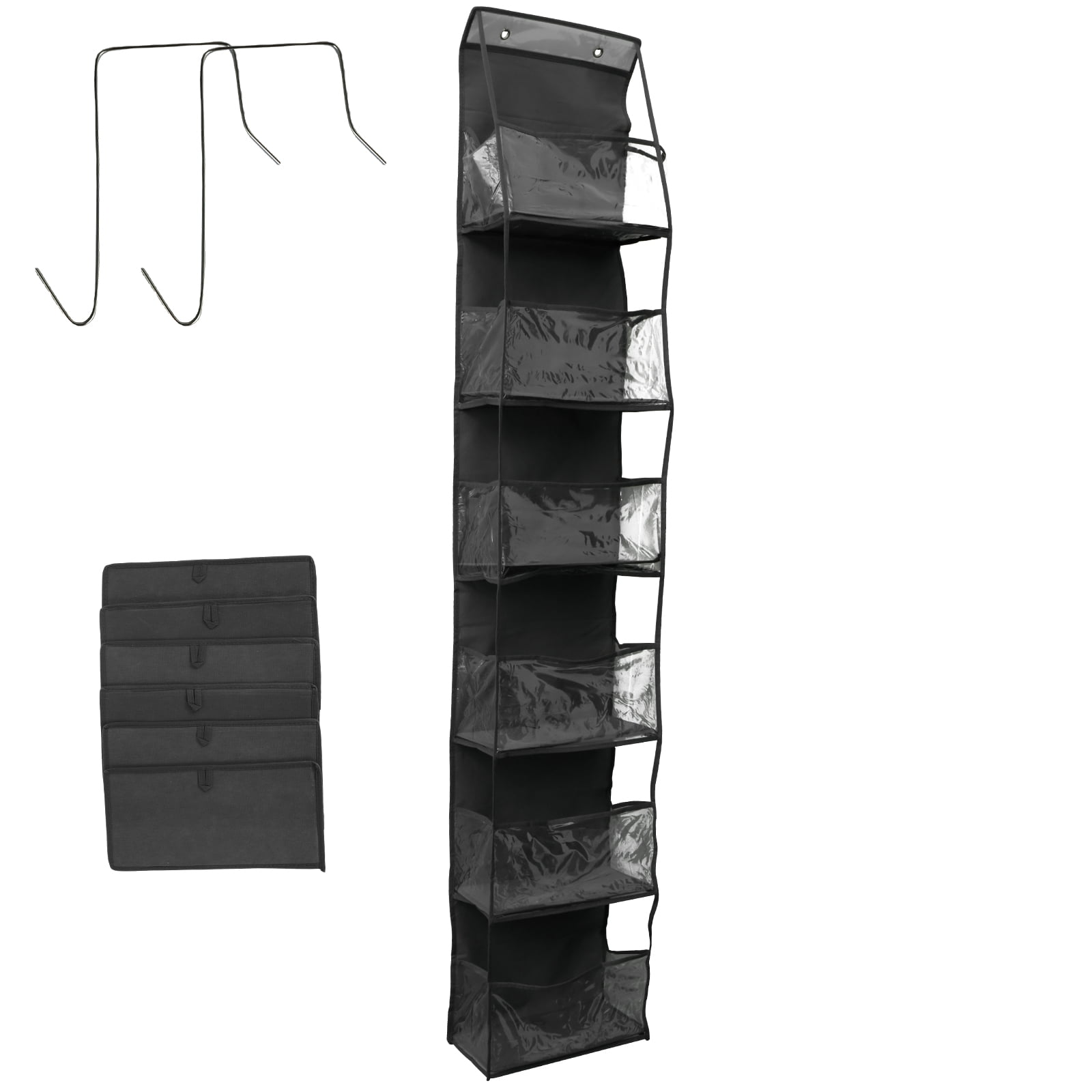 Kyoffiie 6Shelf Over The Door Hanging Organizer with Hooks Large Capacity Door Storage