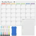 thumbnail image 1 of Kyoffiie 8PCS Magnetic Dry Erase Calendar Fridge Monthly Planner Board Fridge Calendar White Board Anti-Slip Magnetic Shopping List Planner with 5 Pens for Home Kitchen, 1 of 9