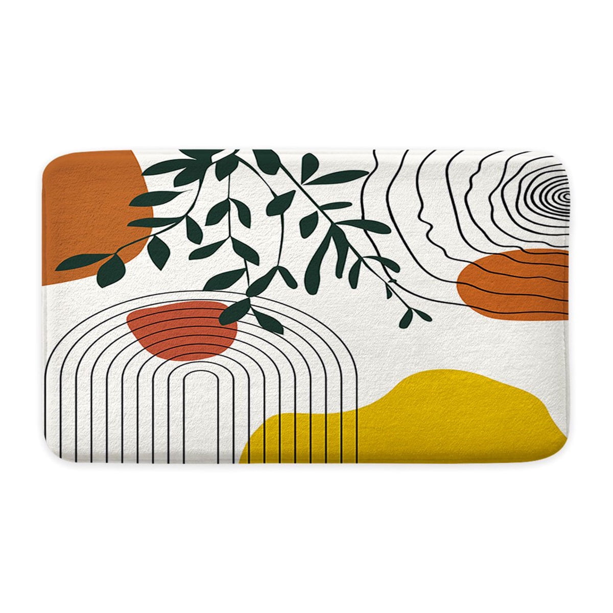 Kyoffiie Boho Bathroom Rugs Modern Abstract Bath Mat Absorbent Bath Mat