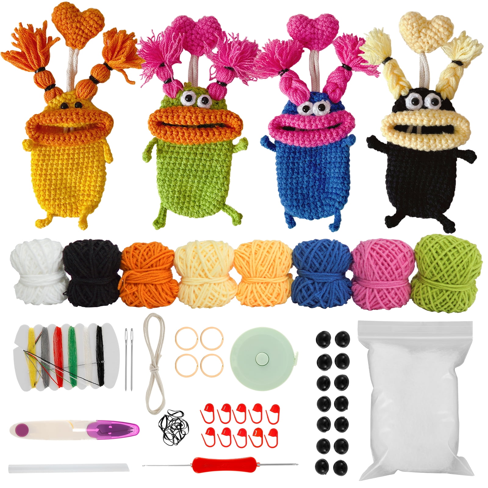 Kyoffiie Crochet Kit for Beginners Complete Crochet Key Bag Knitting