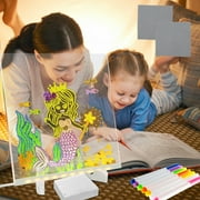 Kyoffiie LED Note Board with Colors, Acrylic Dry Erase Board with Light, Acrylic LED Writing Board, Light up Dry Erase Board with Stand as a Glow Memo Letter Message Board Note Glass White Board