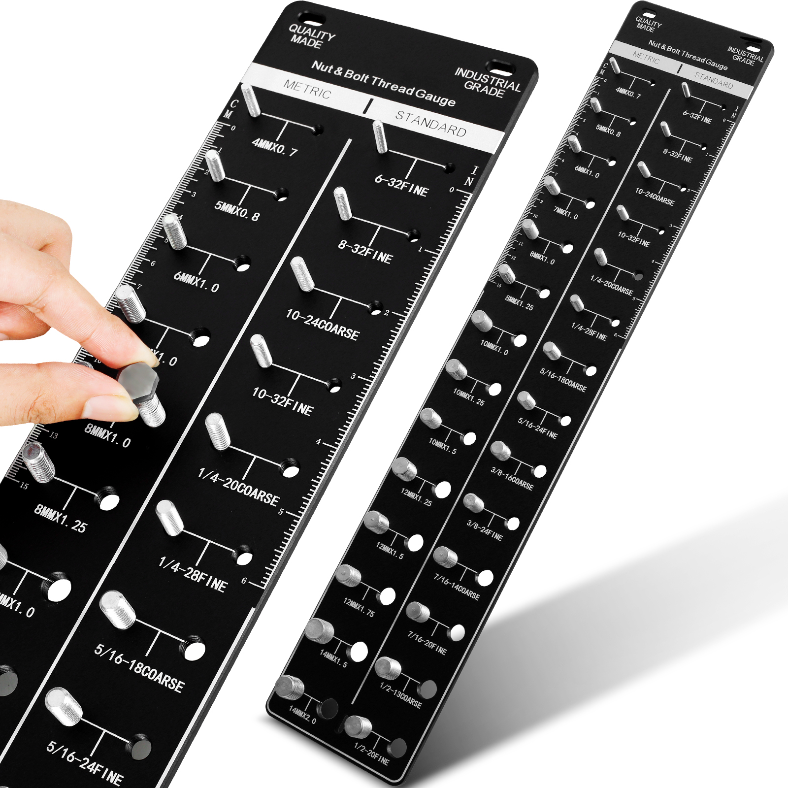 Kyoffiie Nut and Bolt Thread Checker Carbon Steel 28 Thread Identifier