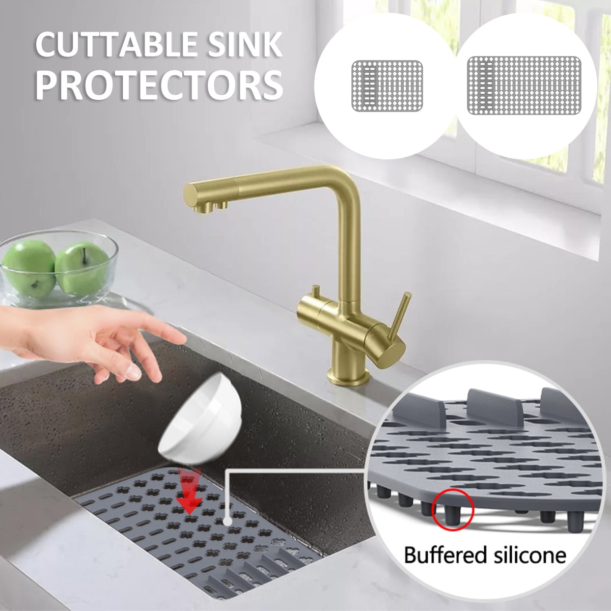 Kyoffiie Silicone Sink Protector HeatResistant Sink Liner Mat Anti
