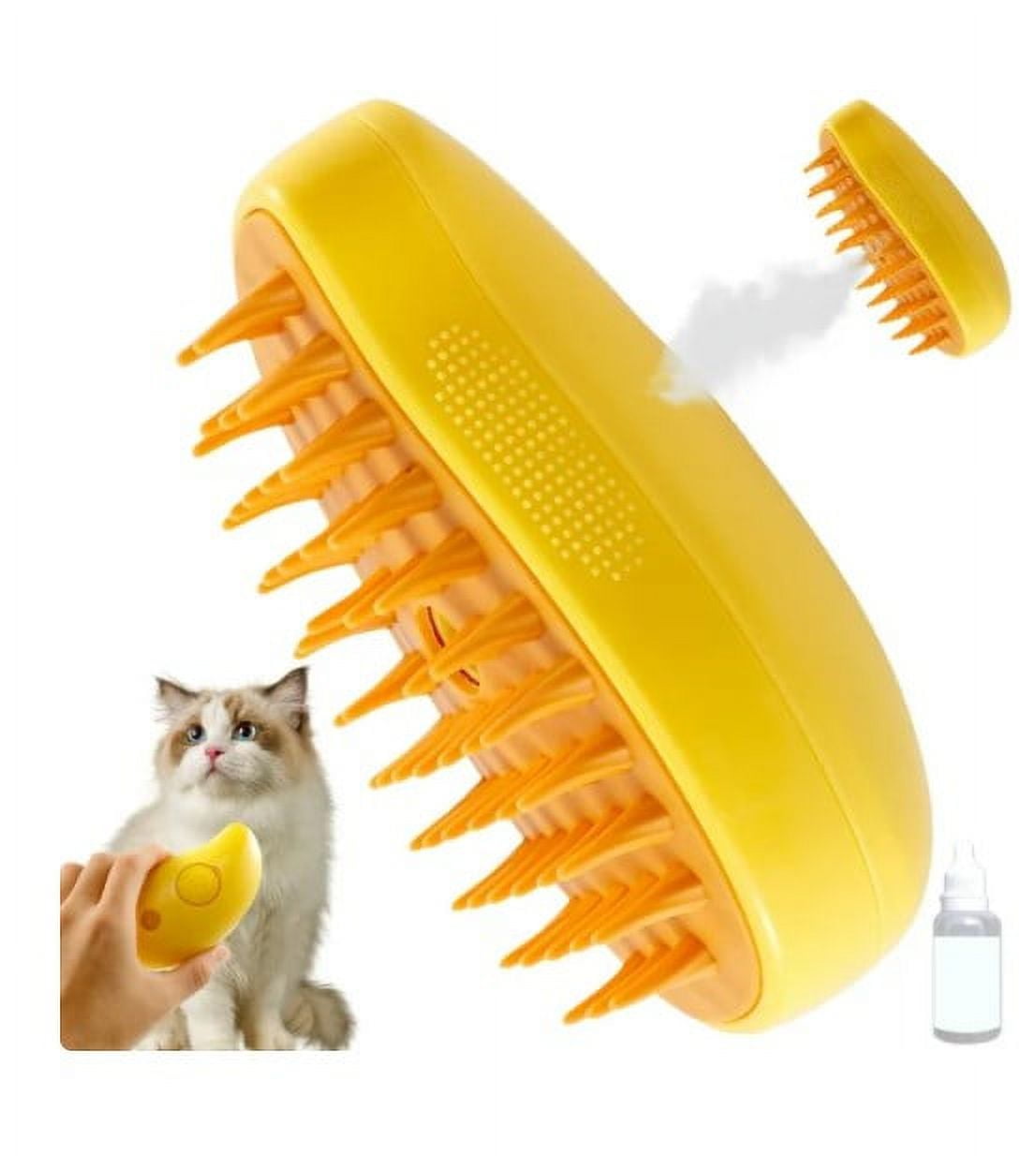 Image showcasing Kyoffiie Spray Cat Brush for Shedding 3 in 1 Cat Steamy Brush USB ...