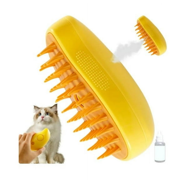 Kyoffiie Spray Cat Brush for Shedding 3 in 1 Cat Steamy Brush USB Rechargeable Steamy Cat Brush Efficient Cat Grooming Brush 4.5×2.6×2.4 Inch Cat Steam Brush Self Cleaning Electric Cat Steamer Brush