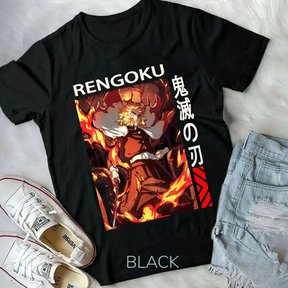 Kyojuro Rengoku,Kimetsu No Yaiba Wikia,anime,new,manga,top,Unisex T-Shirt Black | eBay