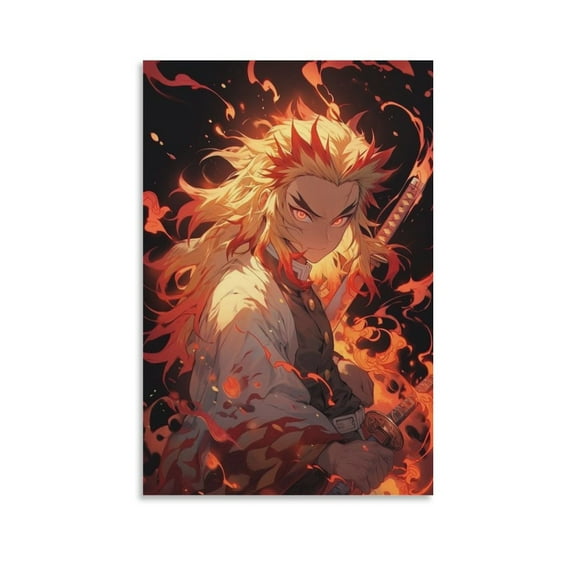Kyojuro Rengoku Posters Print Photo Art Painting Canvas Poster Home Decorative Bedroom Modern Decor Posters Gifts 12x18inch(30x45cm)