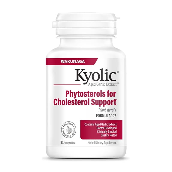 Kyolic Aged Garlic Extract Formula 107, Phytosterols for Cholesterol Support*, 80 Capsules