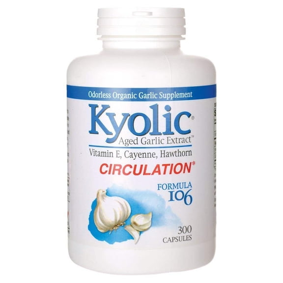 Kyolic - Formula 106 Aged Garlic Extract for Circulation,300 Capsules