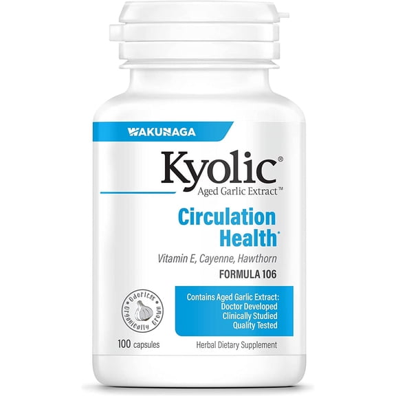 Kyolic Aged Garlic Extract Circulation Formula 106 With Vitamin E 100 Capsules