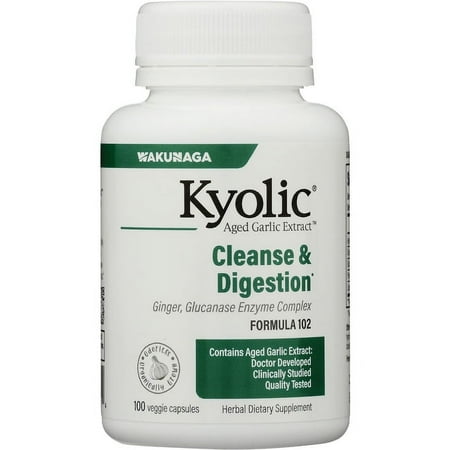 Kyolic Aged Garlic Extract Candida Cleanse and Digestion Formula 102 100 Vegetarian Tablets