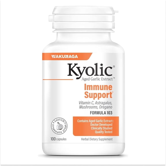 Kyolic Aged Garlic Extract Formula 103, Immune Support, 100 Capsules