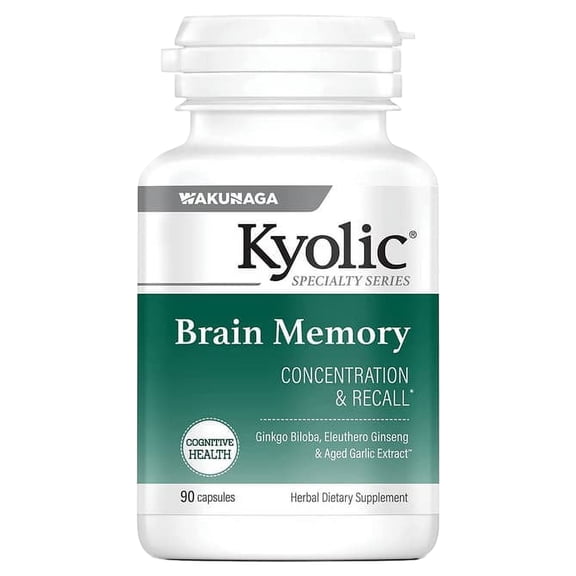 Kyolic Specialty Series Brain Memory, For Concentration & Recall*, 90 Capsules