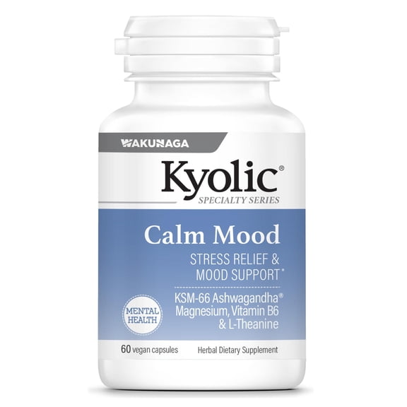 Kyolic Specialty Series Calm Mood, Stress Relief & Mood Support*, 60 Vegicaps