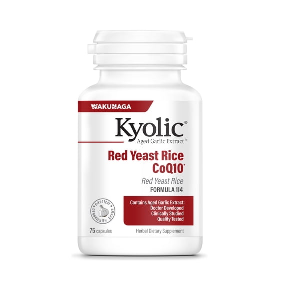 Kyolic Aged Garlic Extract Formula 114, Red Yeast Rice CoQ10, 75 Capsules