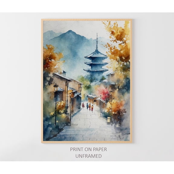 Kyoto Art Poster Japan Japanese Wall Art Travel Poster, Unframed Poster Size 24x36