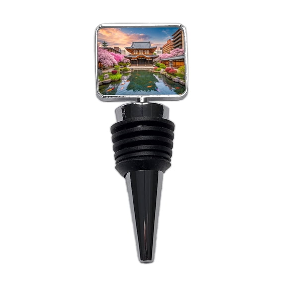 Kyoto Japan Koi Pond Wine Bottle Stopper Cap Plug
