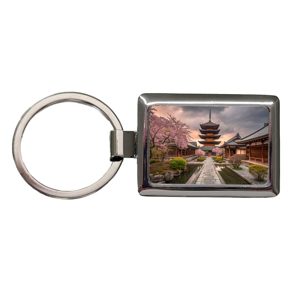 Kyoto Japan Travel Metal Rectangle Keychain