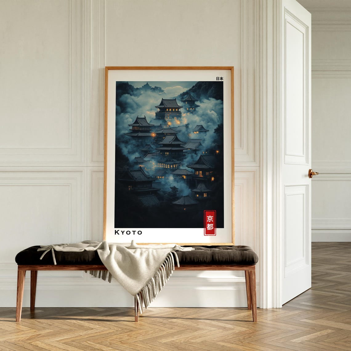Kyoto Mystic Village Japanese Temple Wall Art Print, Japandi Pdf And ...