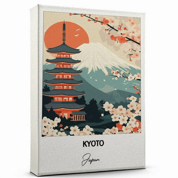 Kyoto Travel Decorative Art Canvas – Japan Canvas – Colorful Travel Wall Decor for Any Room – Makes a Thoughtful Gift