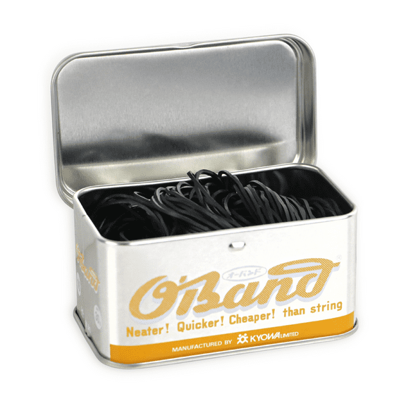Kyowa O'Band Rubber Bands: silver tin, single color, 30 grams (Black)