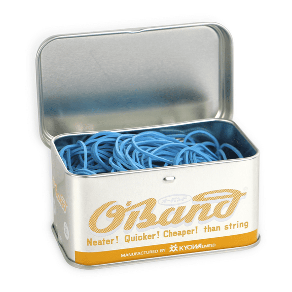 Kyowa O'Band Rubber Bands: silver tin, single color, 30 grams (Light Blue)