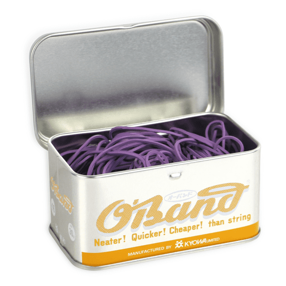 Kyowa O'Band Rubber Bands: silver tin, single color, 30 grams (Violet)