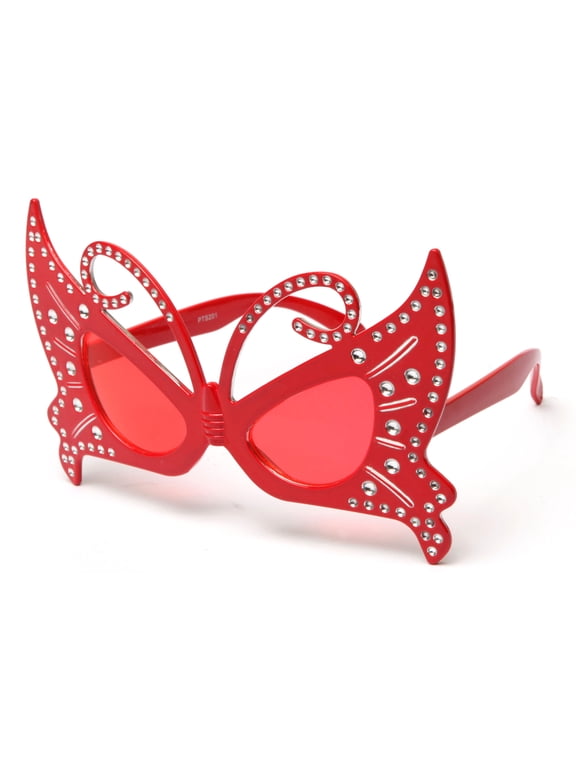 Kyra Beautiful Sparkled Bling Butterfly Oversized Fun Props Party Sunglasses