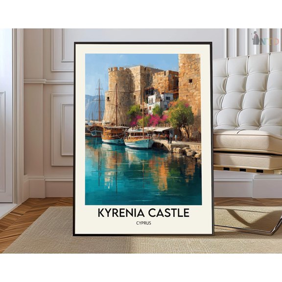 Kyrenia Castle Cyprus Medieval Poster, Unframed Paper Poster 8x10in