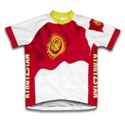Kyrgyzstan Flag Short Sleeve Cycling Jersey  for Women - Size M