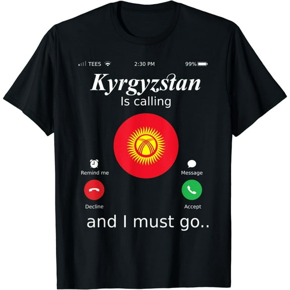 Kyrgyzstan Is Calling and I Must Go Kyrgyzstan Flag shirt T-Shirt