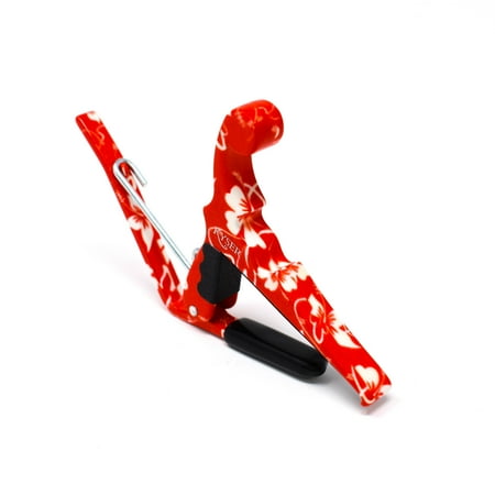 Kyser Ukulele Quick-Change Capo, Red Hibiscus