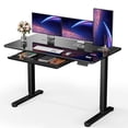 thumbnail image 1 of Kyspho Glass Top 48" x 24" Electric Standing Desk with Drawer, Height Adjustable Sit Stand Desk for Home Office, Black, 1 of 8