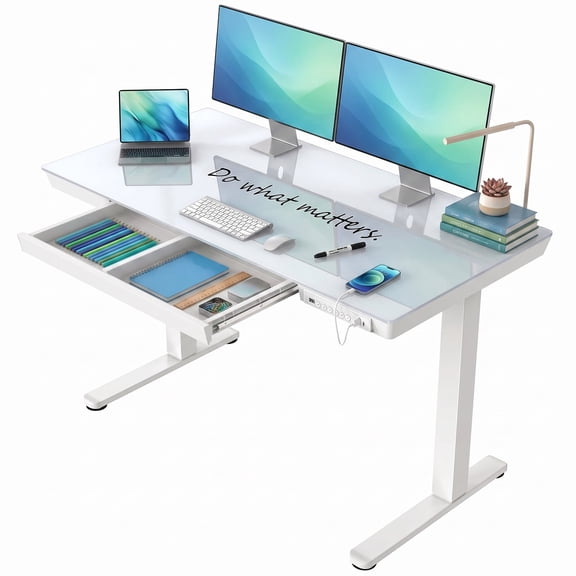 Kyspho 48Inch Glass Desktop Standing Desk