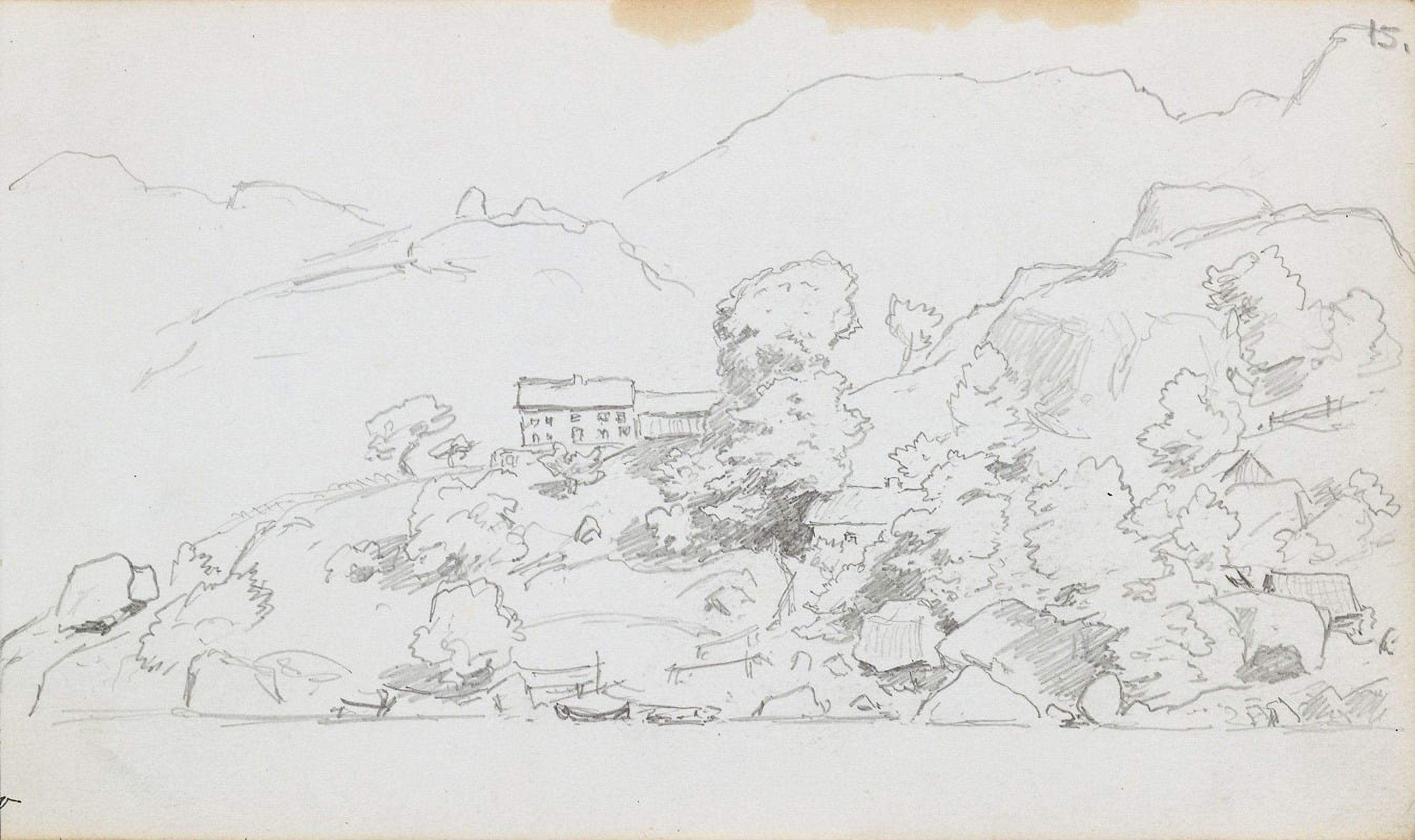 Kystlandskap med hus (1869) Poster Print by Hans Gude (18 x 24)