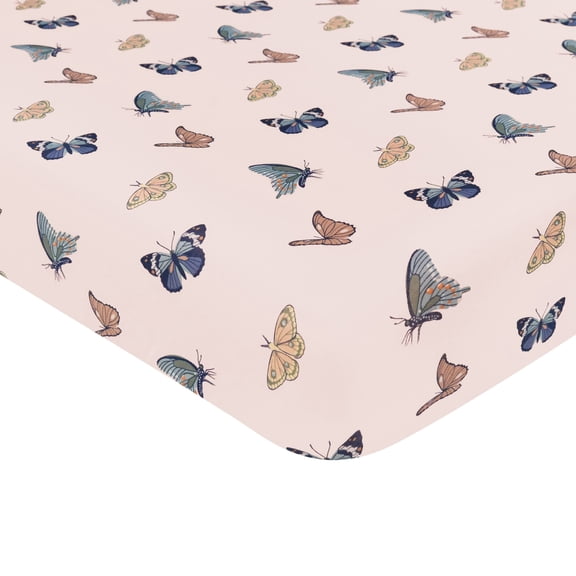 Kyte Baby Crib Sheet in Blush Butterfly