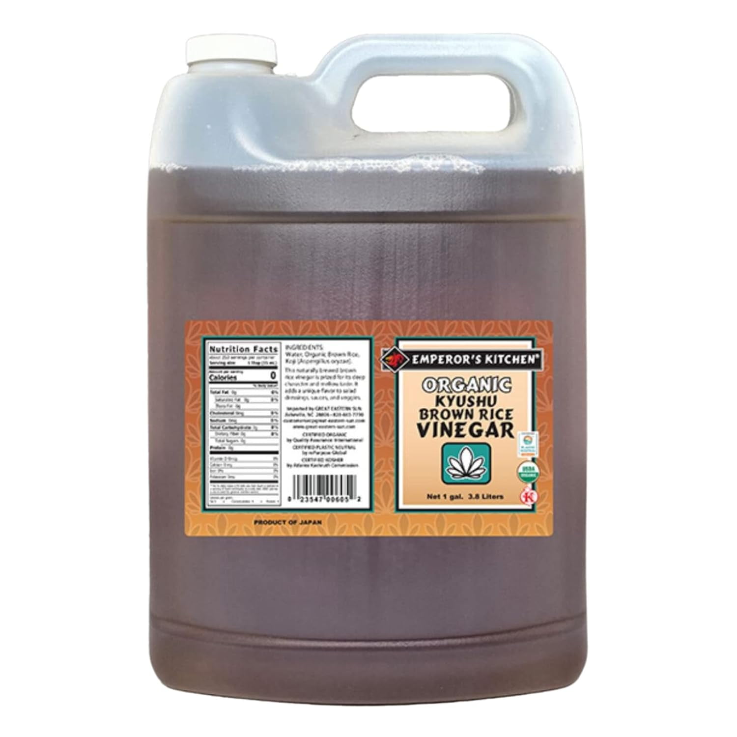 Kyushu Brown Rice Vinegar, 1 Gallon Plastic Jug