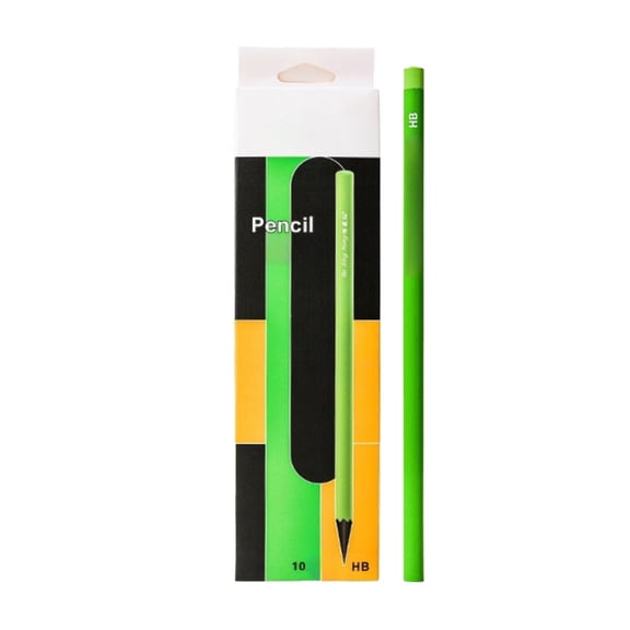 Kyusrd 10Pcs Thick Black Wood Pencil,Hb/2B Primary Ergonomic Calligraphy Drawing Pencil