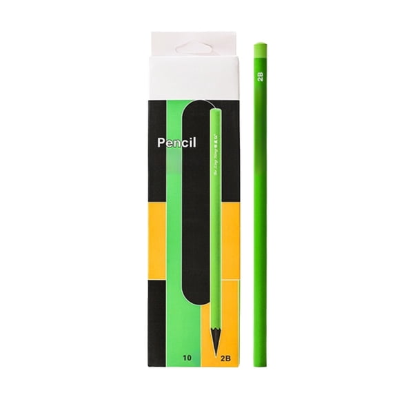 Kyusrd 10Pcs Thick Black Wood Pencil,Hb/2B Primary Ergonomic Calligraphy Drawing Pencil