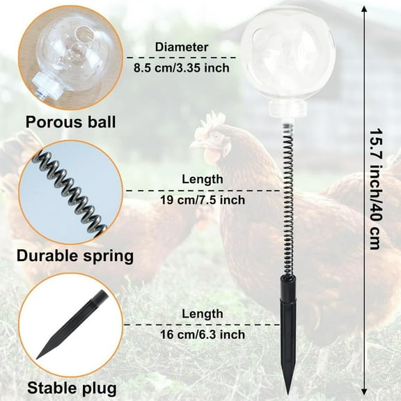 Kyusrd 2 Sets Feeder Chicken Feeder Chicken Toy With Spring Chicken Slow Feeder Boredom Repels Stay In A Good Mood for Chickens Poultry 40 Cm