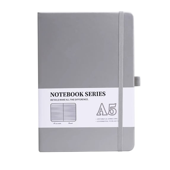 Kyusrd 200 Pages Hard Leather Cover Lined Notebook With Inner Pockets,80G Thick Paper For Notes Writing Office