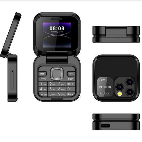 Kyusrd 2025 Mini Flip Mobile Phone 2 SIM Card Small Display Foldable Cell Phone Unlocked Flip Phone 2G Flip Cell Phone for Seniors