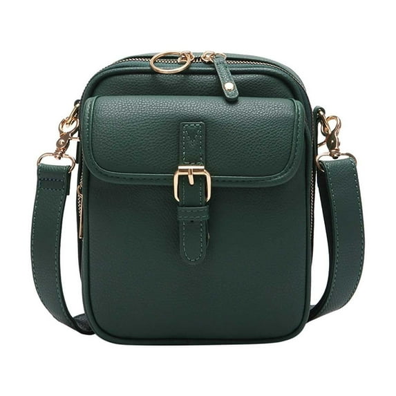 Kyusrd 2025 Upgraded Vintage Double Large Capacity Mini Messenger Bag Leather Small Purse Crossbody Shoulder Bag for Men and Women