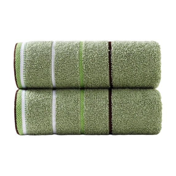 Kyusrd 2Pcs Cottons Hand Towels for Thick Soft Highly Absorbent Face Towels Bathroom Hand Towels For Face Washing Showers Spa Daily Use,Green-2Pcs,33x73cm